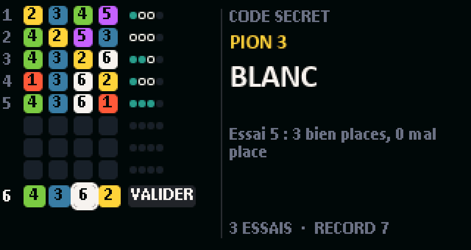 Le jeu Code secret : cinq essais et leurs indices